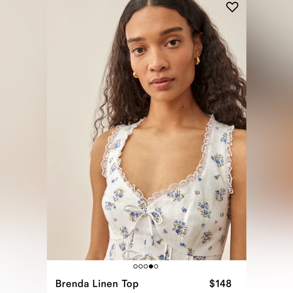 NWT Reformation Brenda Linen Top Size 4 in Blaire